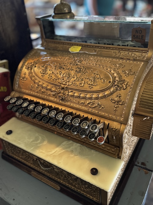 Beautiful ornate old cash register.
