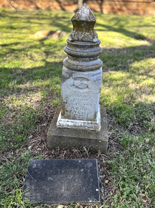 Image of upright headstone of Armstead Ross.